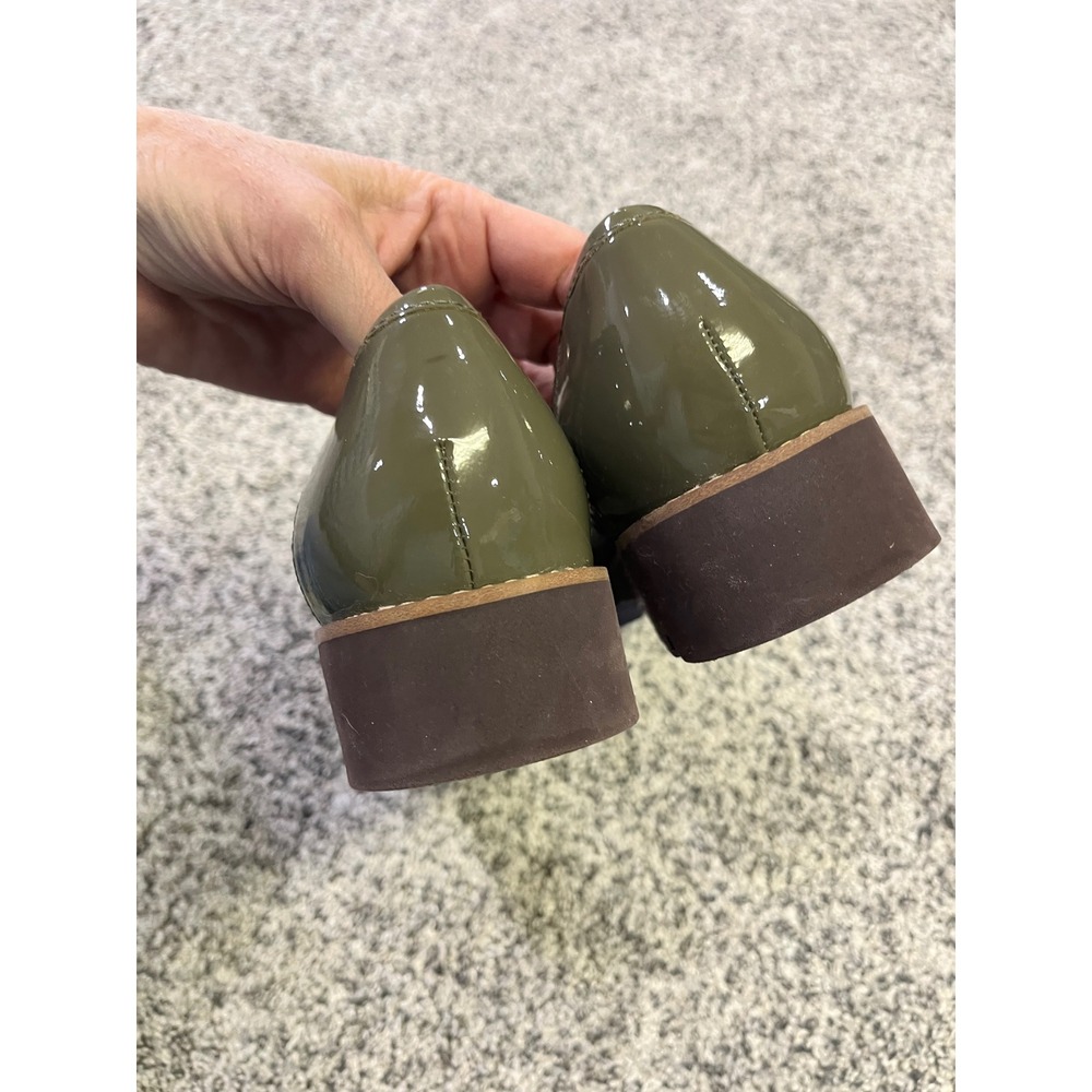 Vionic Olive Green Patent Leather Lug Sole Loafers - Picture 4 of 8